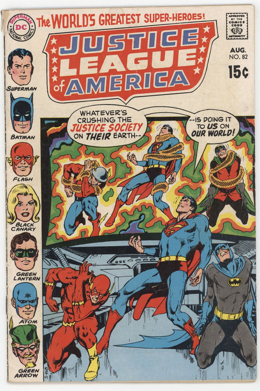 Justice League Of America 82 DC 1970 VG Superman Batman Flash Black Canary Neal Adams