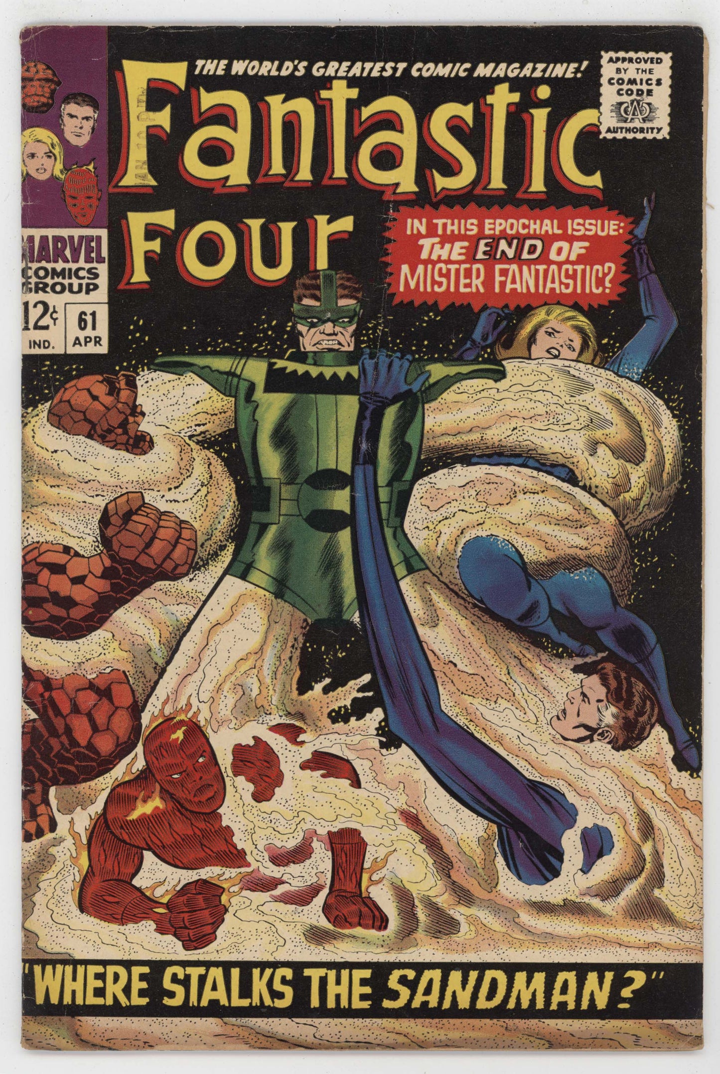 Fantastic Four 61 Marvel 1967 VG FN Silver Surfer Sanman Inhumans Black Bolt