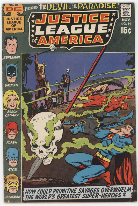 Justice League Of America 84 DC 1970 FN VF Superman Batman Flash Hawkman Black Canary