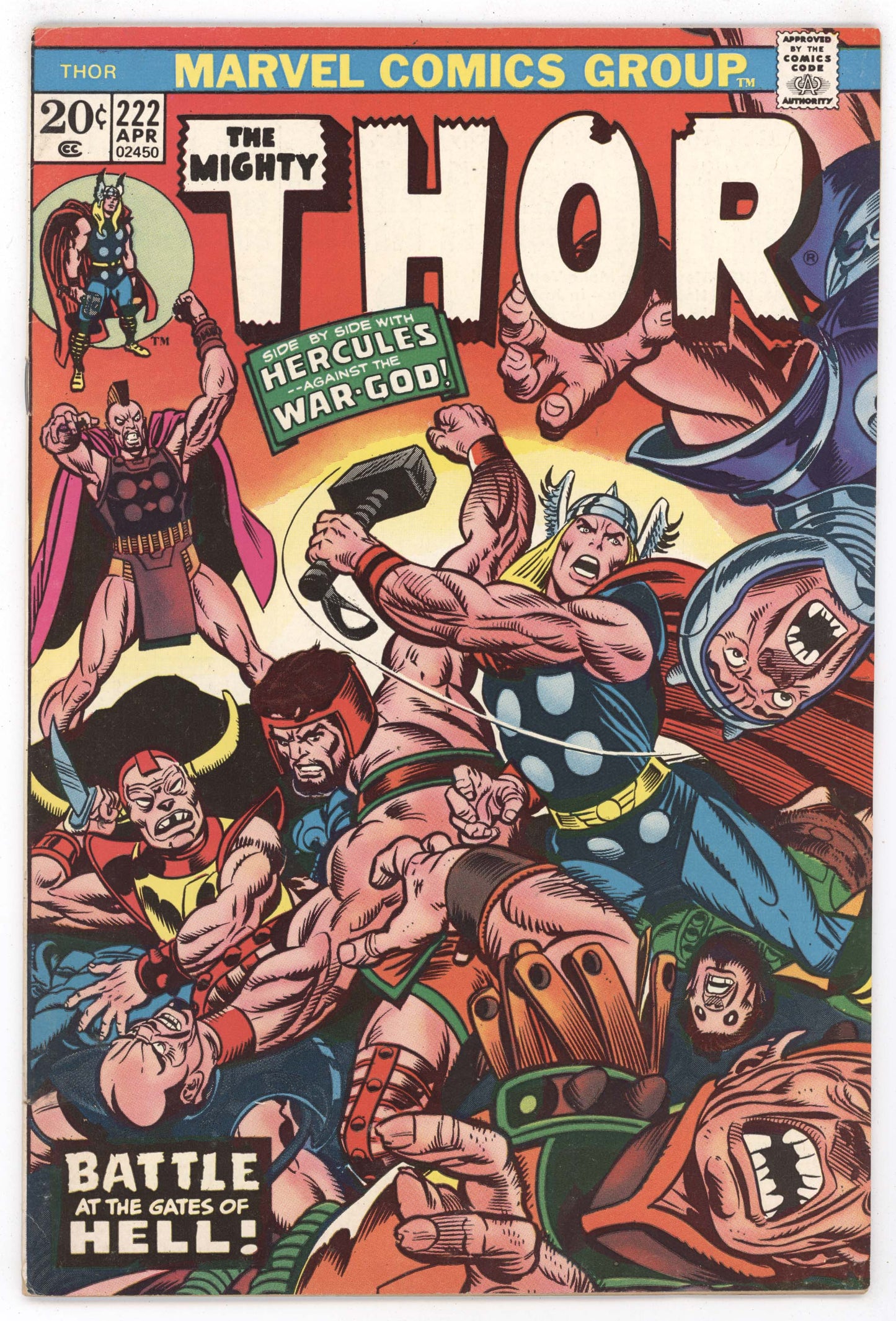 Mighty Thor 222 Marvel 1974 VF Hercules Gil Kane Gerry Conway