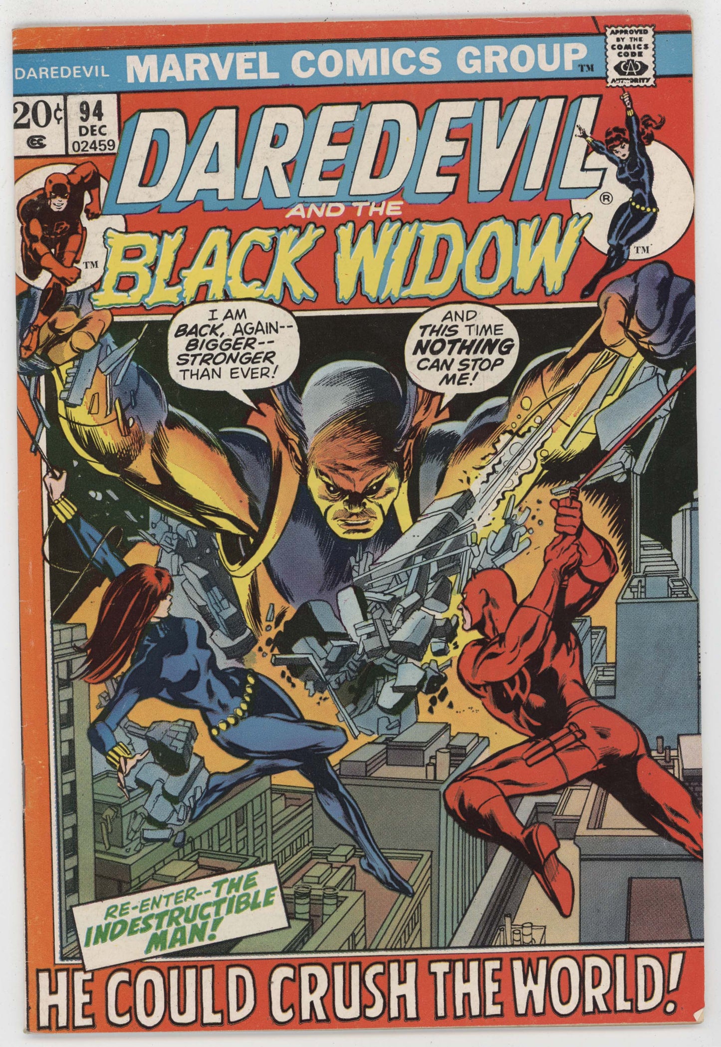 Daredevil 94 Marvel 1972 FN VF Gil Kane Gerry Conway Black Widow