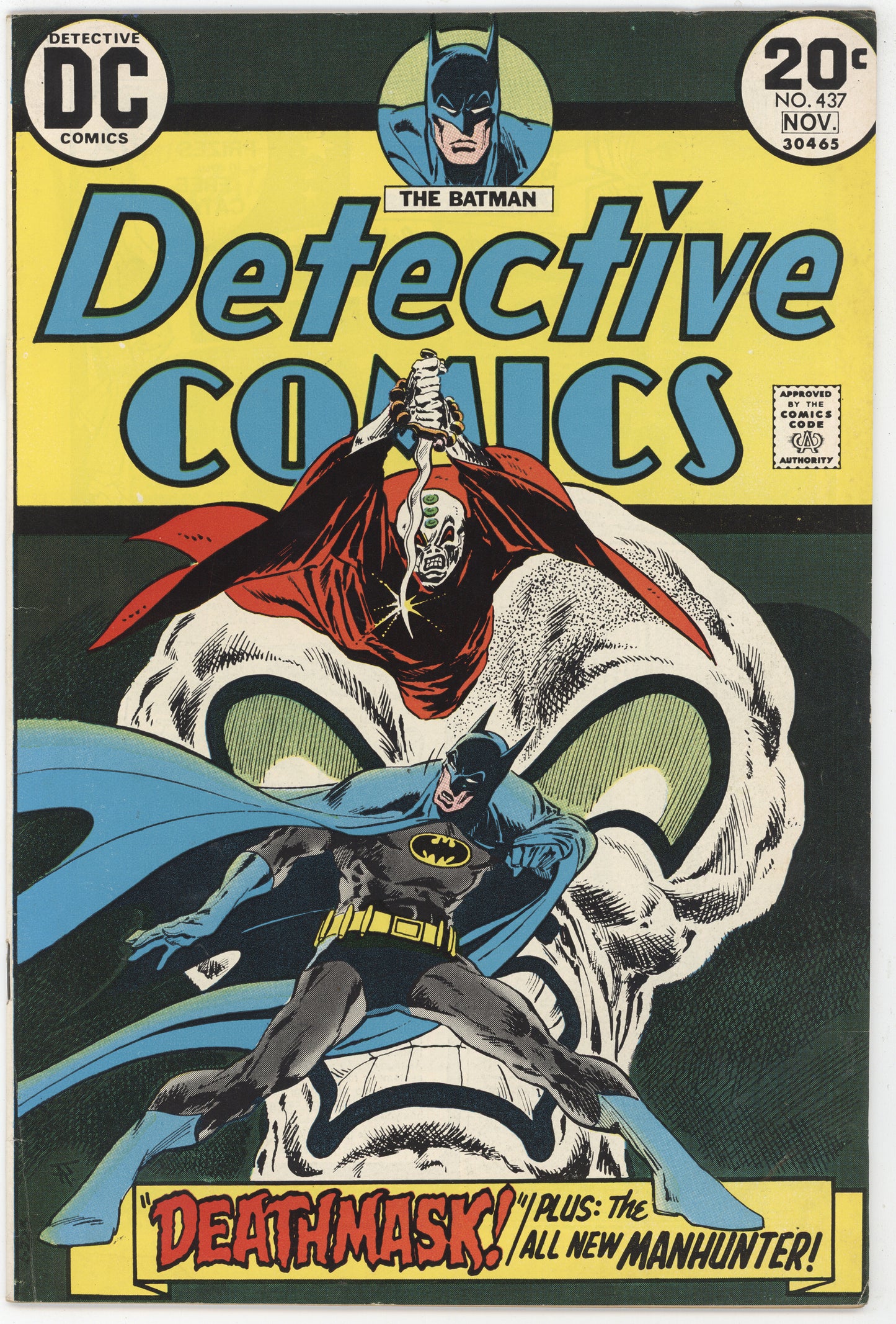 Batman Detective Comics 437 DC 1973 FN VF Jim Aparo Deathmask Skull Manhunter