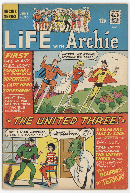 Life With Archie 50 Archie 1965 FN Pureheart United Three Betty Veronica Evilheart Dr Doom