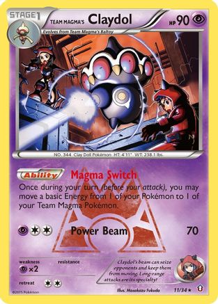 Team Magma's Claydol 011/34 - Double Crisis Reverse Holofoil