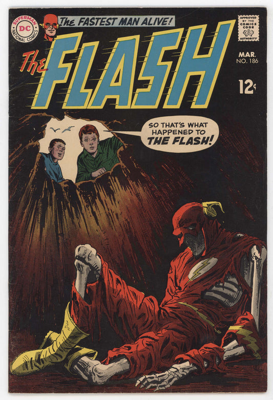 Flash 186 DC 1969 FN VF Ross Andru Skeleton Reverse-Flash