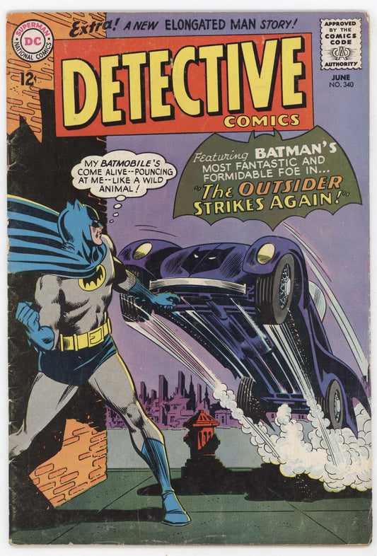 Batman Detective Comics 340 DC 1965 FN Carmine Infantino Elongated Man Batmobile