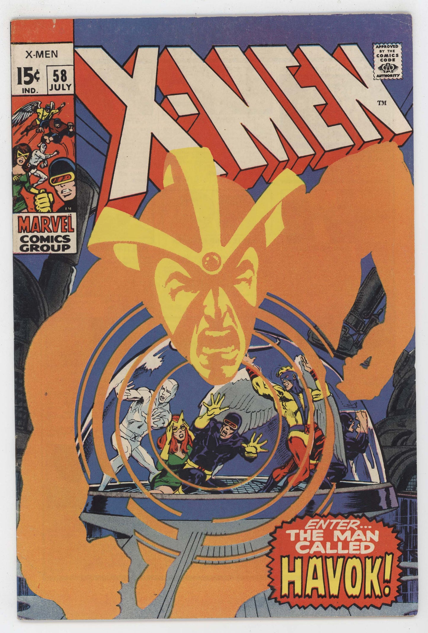 Uncanny X-Men 58 Marvel 1969 FN Neal Adams 1st Havok Cyclops Jean Grey