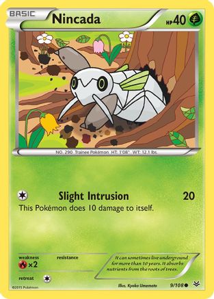 Nincada 009/108 - XY  Roaring Skies Reverse Holofoil