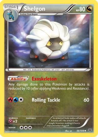 Shelgon 056/108 - XY  Roaring Skies Reverse Holofoil