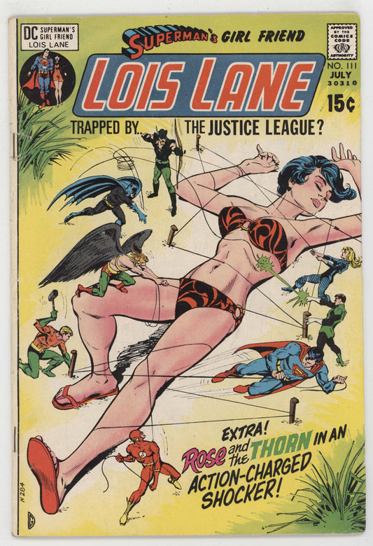 Supermans Girlfriend Lois Lane 111 DC 1971 VG FN Bikini Swimsuit Bondage JLA