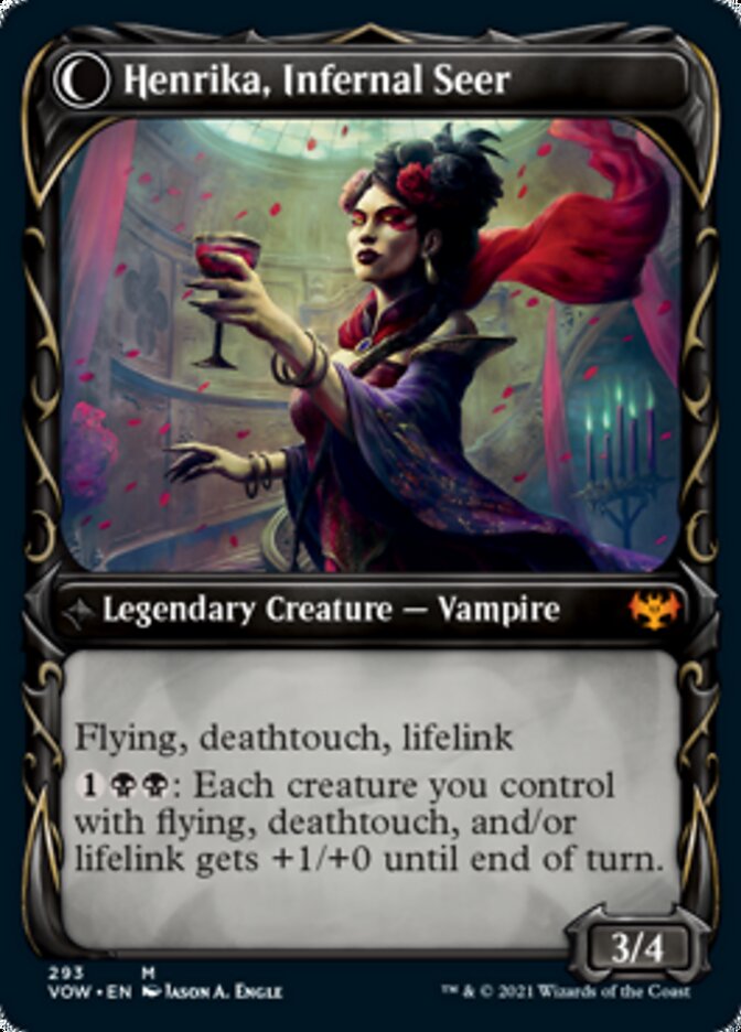 Henrika Domnathi // Henrika, Infernal Seer (VOW-293) - Innistrad: Crimson Vow: (Showcase, Double Faced Transform) Foil
