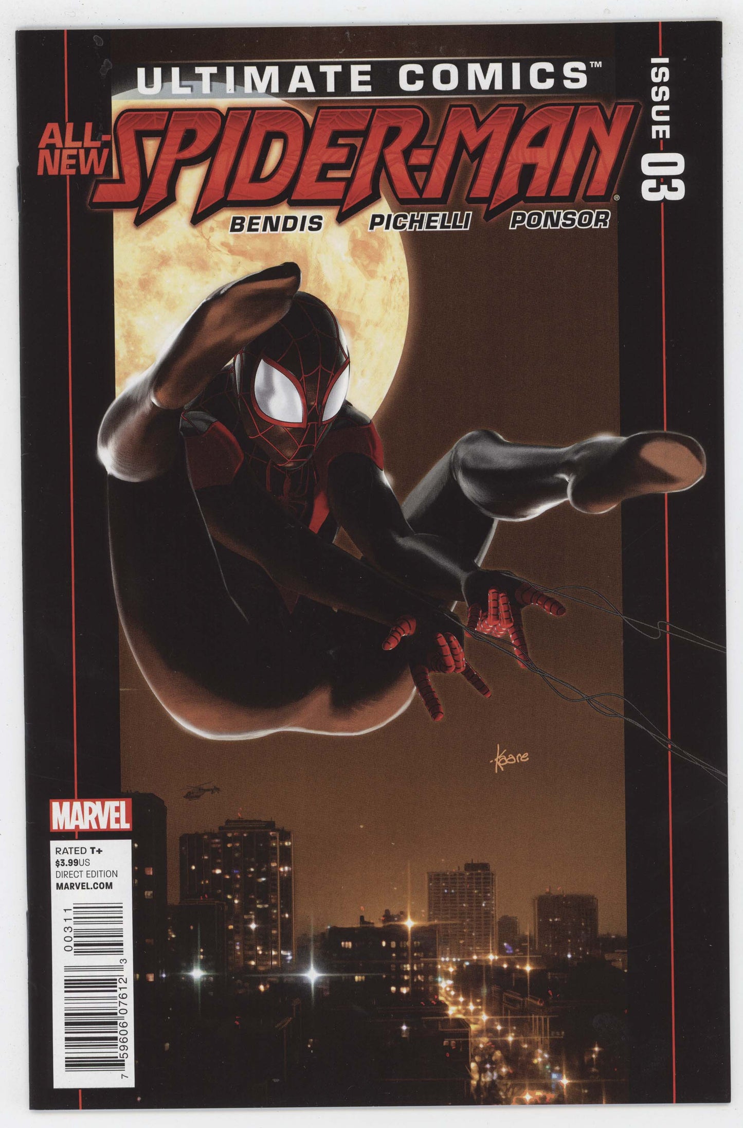 Ultimate Comics All New Spider-Man 3 Marvel 2011 NM Kaare Andrews Miles Morales