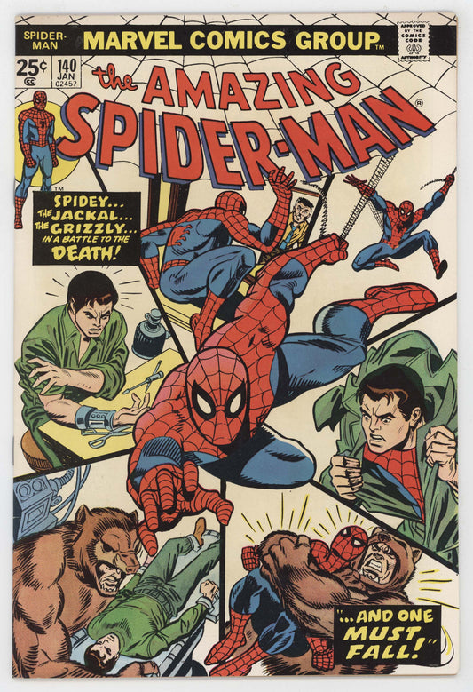 Amazing Spider-Man 140 Marvel 1975 VF Gil Kane 1st Glory Grant Grizzly Jackal