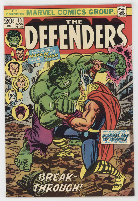 Defenders 10 Marvel 1973 VF Thor Hulk Silver Surfer Doctor Strange