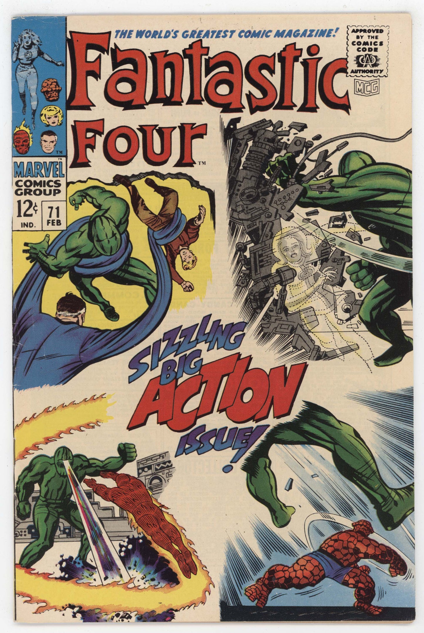 Fantastic Four 71 Marvel 1968 FN VF Stan Lee Jack Kirby Android Crystal Thing