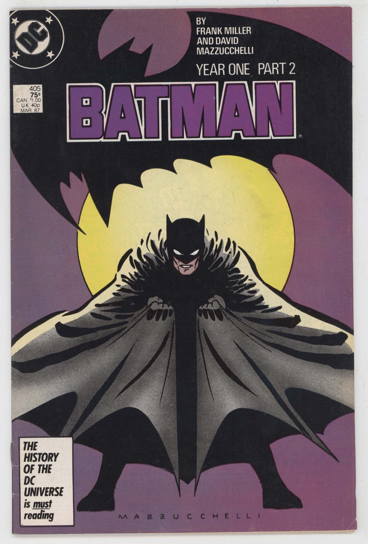 Batman 405 DC 1987 FN VF Year One Frank Miller Carmine Falcone