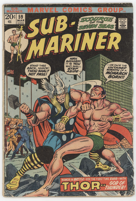 Sub-Mariner 59 Marvel 1972 VG Bill Everett Thor