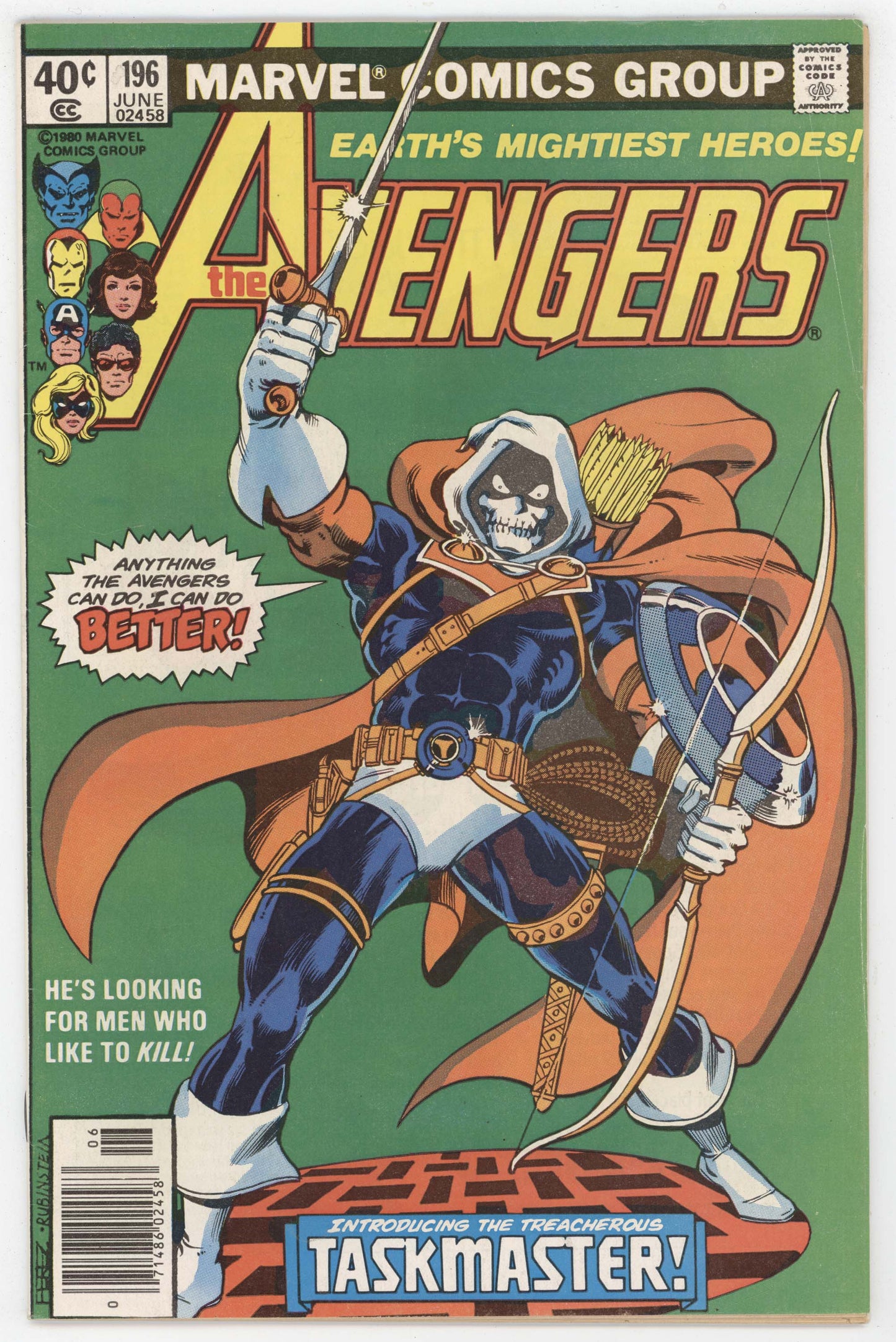 Avengers 196 Marvel 1980 FN VF 1st Taskmaster George Perez Newsstand