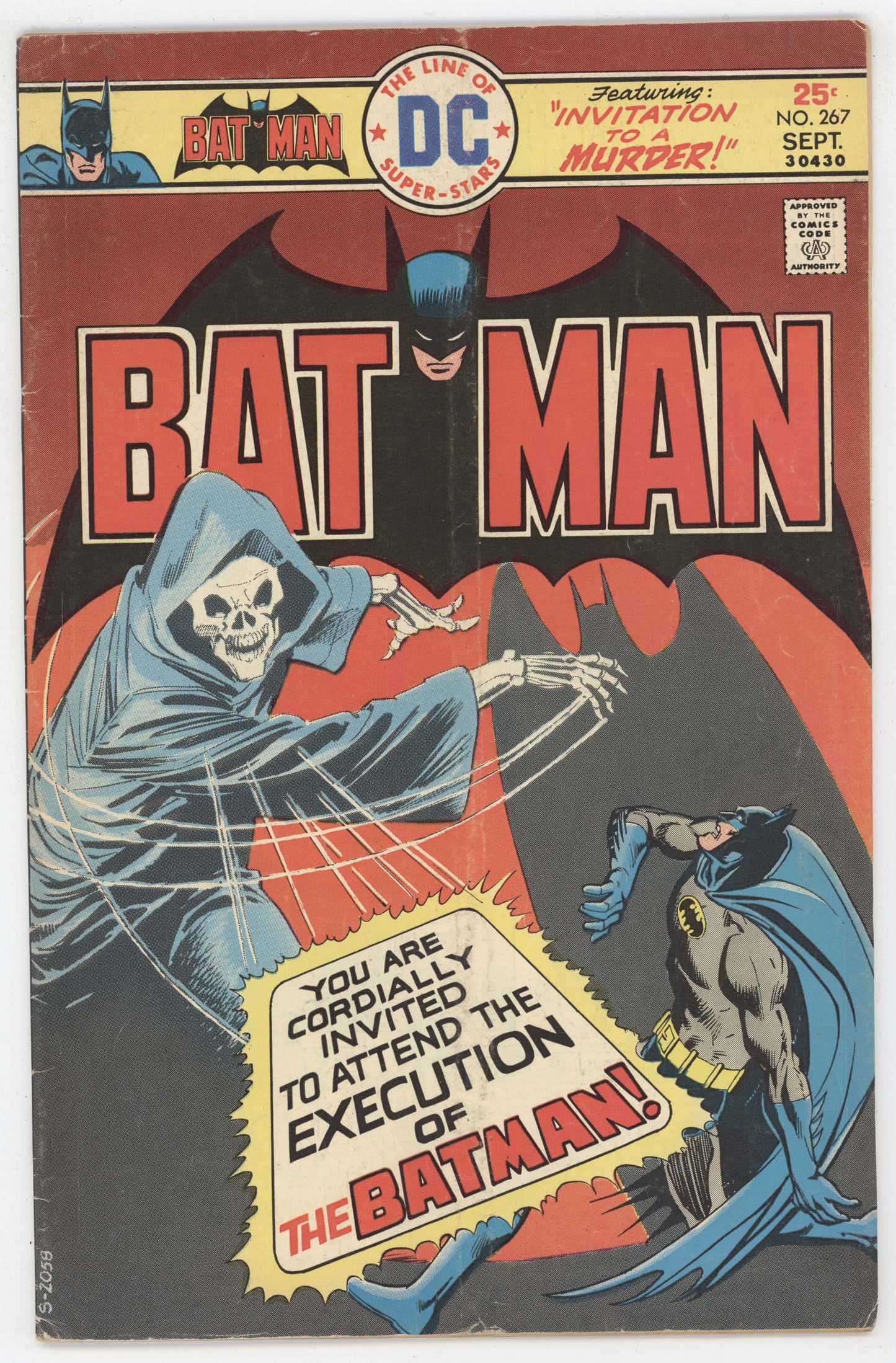 Batman 267 DC 1975 VG FN Dick Giordano Death Execution Card