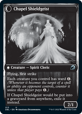 Chaplain of Alms // Chapel Shieldgeist (DBL-013) - Innistrad: Double Feature: (Double Faced Transform) Foil