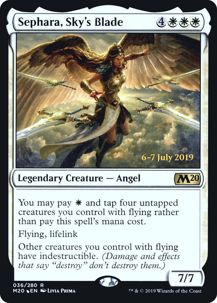 Sephara, Sky's Blade (PRE-36S) - Core Set 2020 Promos Foil