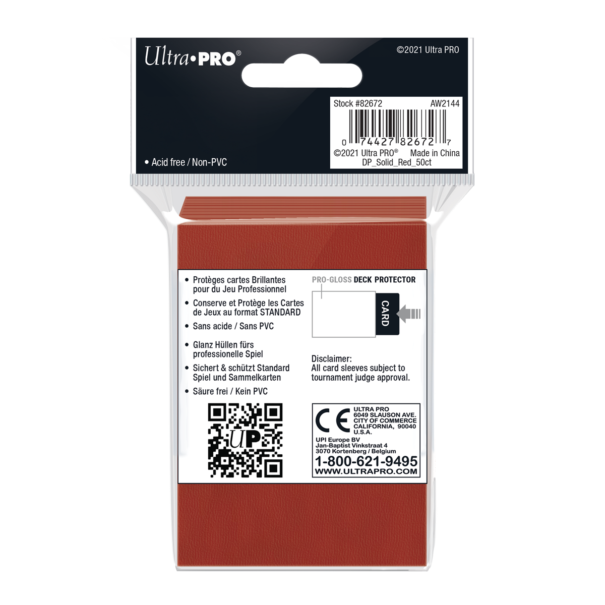 Ultra PRO: Standard 50ct Sleeves - PRO-Gloss (Red)