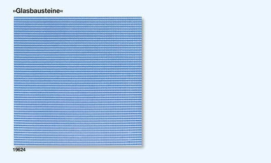 Preiser 19624 HO Scale Glass Brick Wall -- Clear 3-3/4 x 3-3/4" 9.5 x 9.5cm pkg