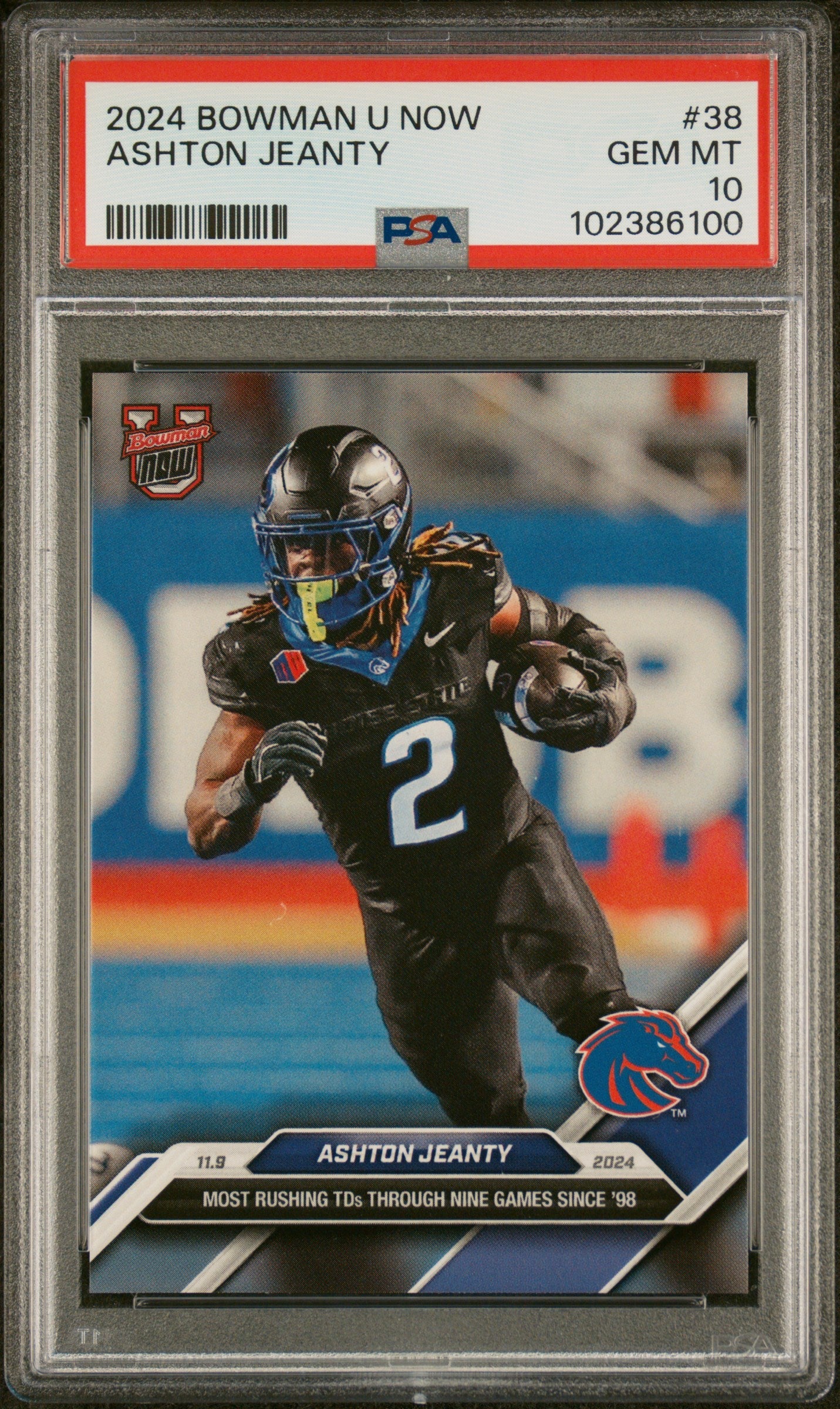 Graded 2024 Topps Bowman U Now Ashton Jeanty #38 Rookie RC Football Card PSA 10 Gem Mint - Golden Apple Comics