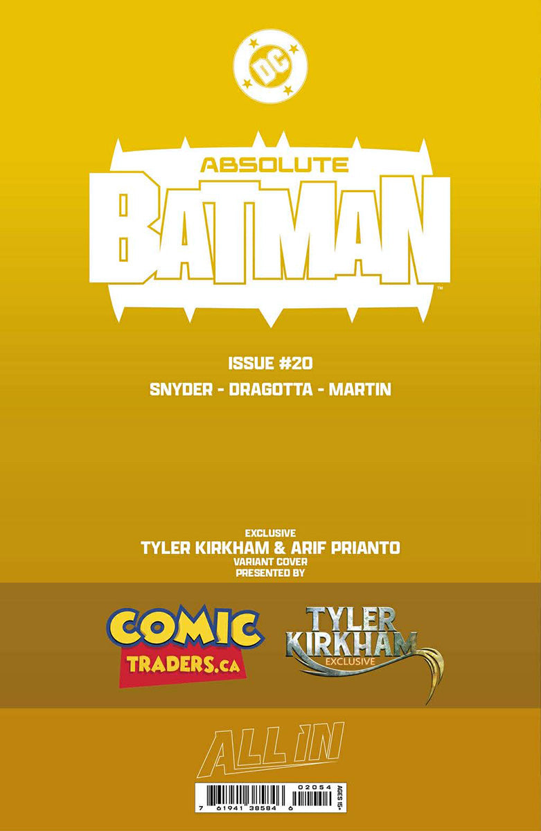 [GOLD FOIL] ABSOLUTE BATMAN #20 TYLER KIRKHAM ROBIN CONVENTION EXCLUSIVE VIRGIN VAR (07/29/2026) - Golden Apple Comics
