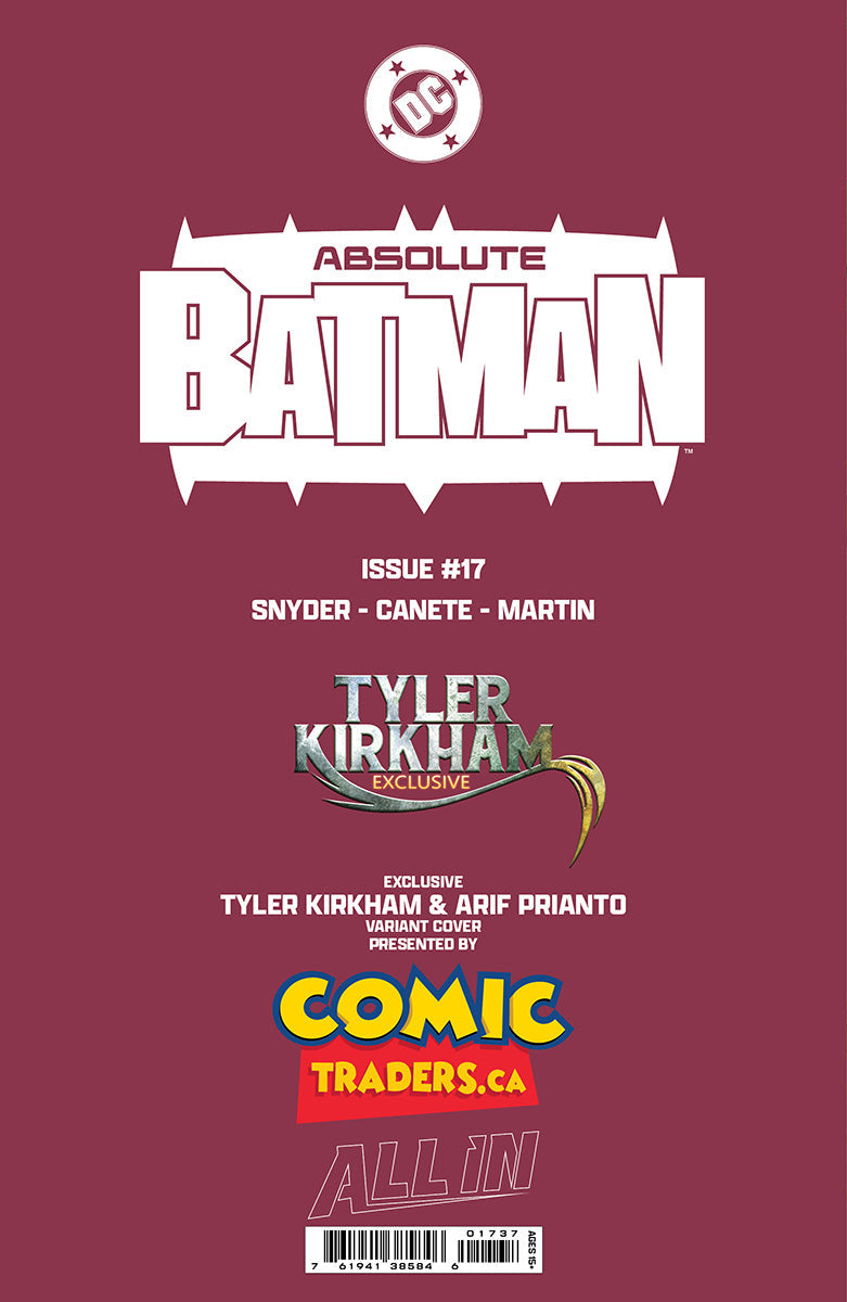 Absolute Batman #17 Tyler Kirkham Exclusive Var (02/11/2026)(02/18/2026) - Golden Apple Comics