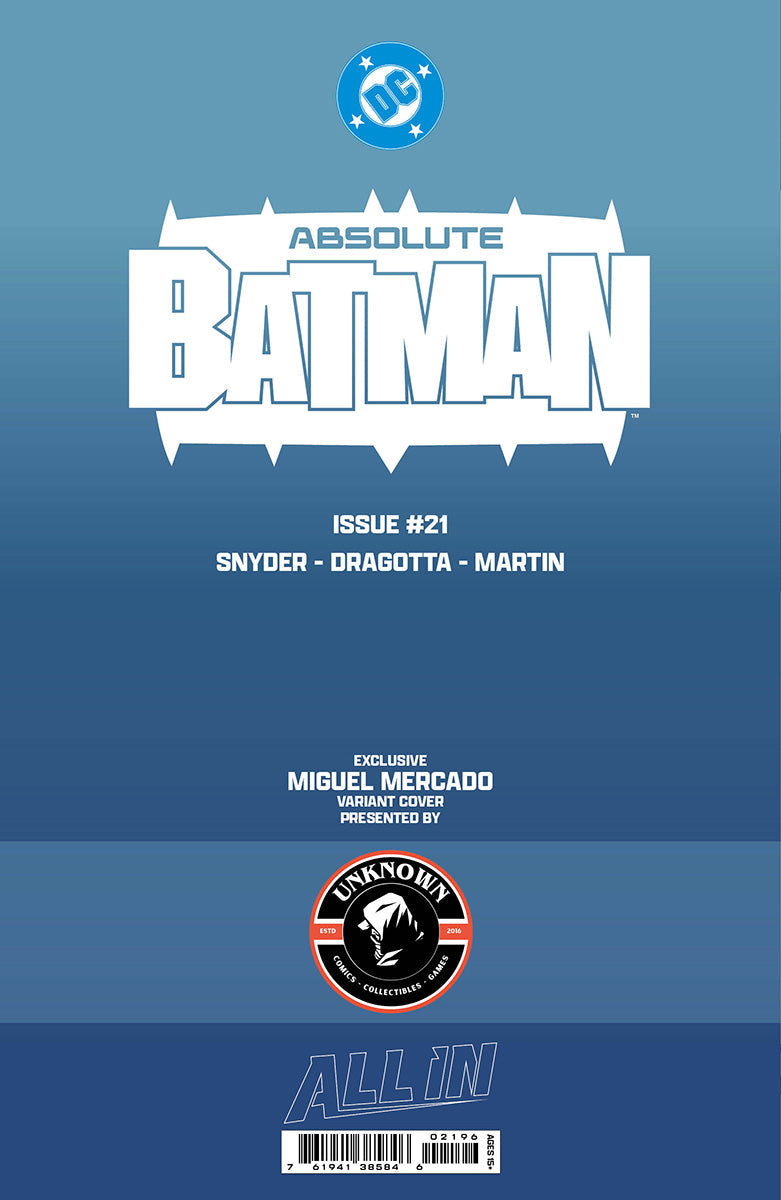 [FOIL] ABSOLUTE BATMAN #21 MIGUEL MERCADO EXCLUSIVE VIRGIN VAR (06/17/2026) (Copy) - Golden Apple Comics
