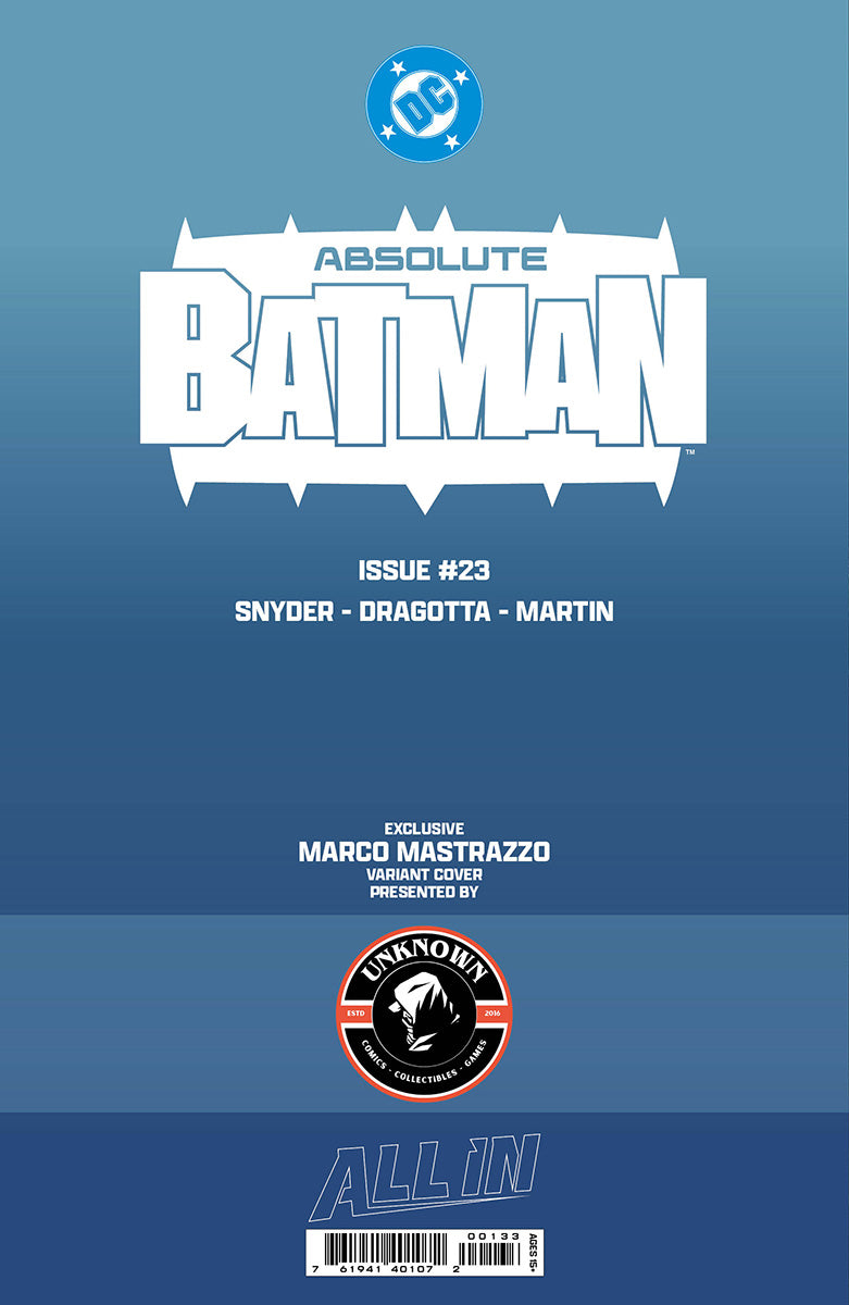[BLACK & WHITE] ABSOLUTE BATMAN #23 MARCO MASTRAZZO NYCC EXCLUSIVE VAR (10/28/2026) - Golden Apple Comics
