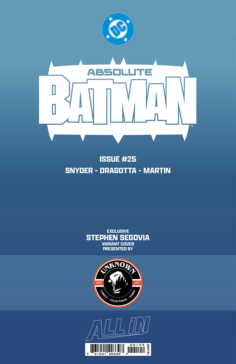 ABSOLUTE BATMAN #25 CONNECTING COVER B STEPHEN SEGOVIA EXCLUSIVE VIRGIN VAR (10/28/2026) - Golden Apple Comics