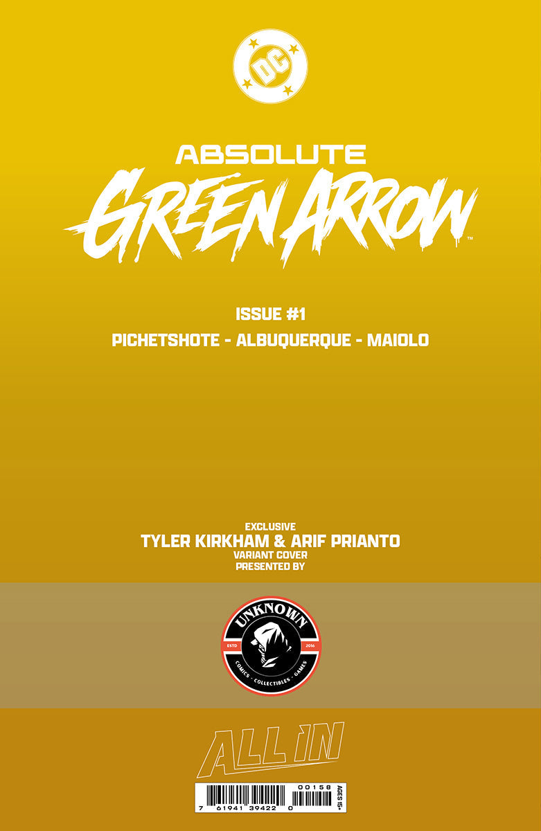 [GOLD FOIL] ABSOLUTE GREEN ARROW #1 TYLER KIRKHAM CONVENTION EXCLUSIVE VIRGIN VAR (07/29/2026) - Golden Apple Comics