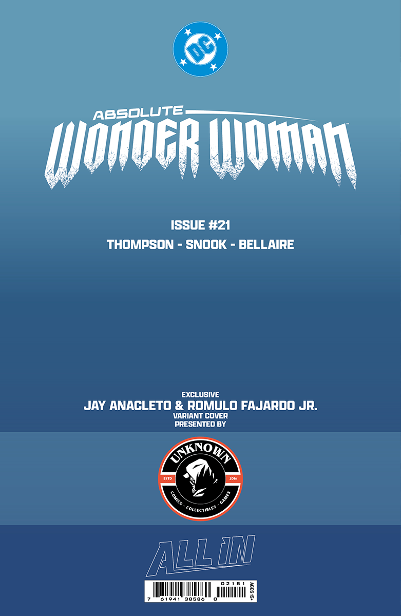 ABSOLUTE WONDER WOMAN #21 JAY ANACLETO EXCLUSIVE BW VIRGIN VAR (06/24/2026)
