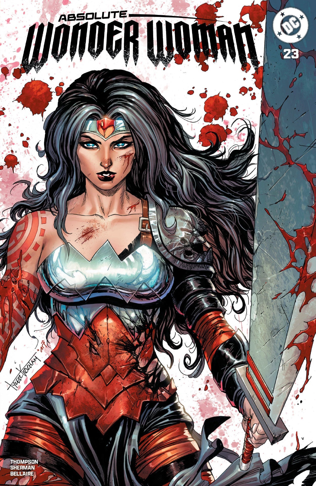 ABSOLUTE WONDER WOMAN #23 TYLER KIRKHAM BATTLE DAMAGED EXCLUSIVE VAR (08/26/2026)