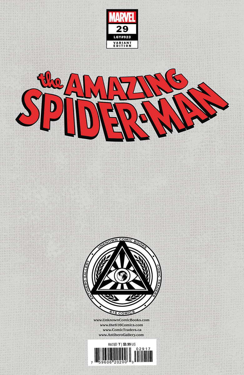[Signed by Nathan Szerdy] [FOIL]  AMAZING SPIDER-MAN #29 UNKNOWN COMICS NATHAN SZERDY EXCLUSIVE VIRGIN VAR [IN STOCK]