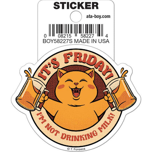 Tobe Fonseca: I'm Not Drinking Milk Tonight Cat Die Cut Vinyl Sticker - 3"