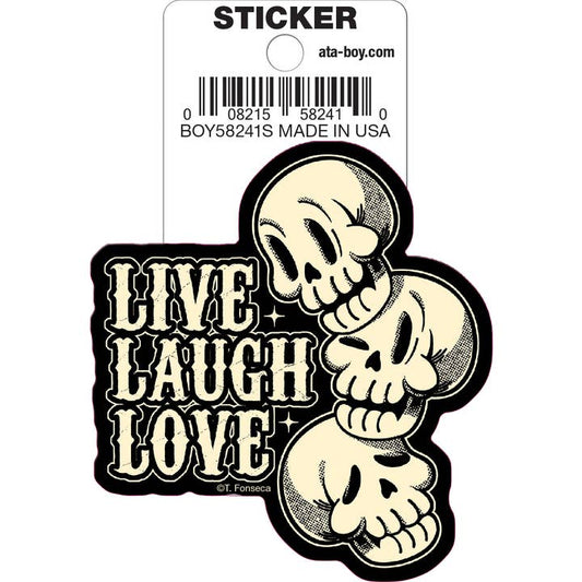 Tobe Fonseca: Live Laugh Love Die Cut Vinyl Sticker - 3"