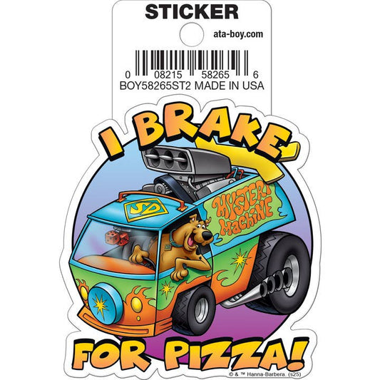 Scooby Doo: I Break For Pizza Die Cut Vinyl Sticker - 3"