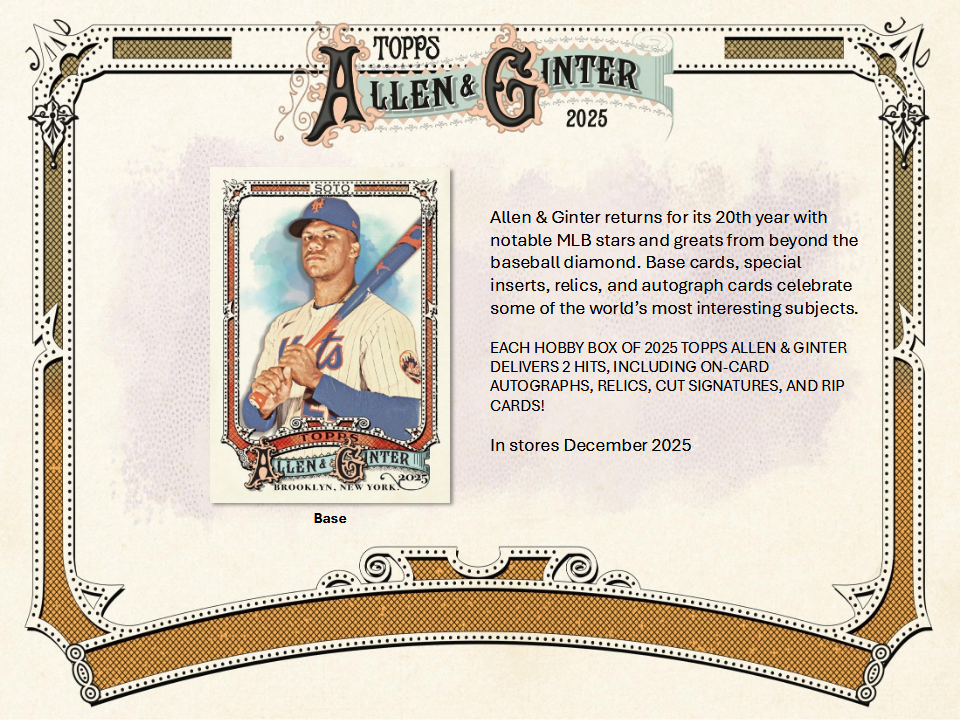 Allen & Ginter Baseball Topps 2025 Hobby Box - 24 Packs (12/10/2025)