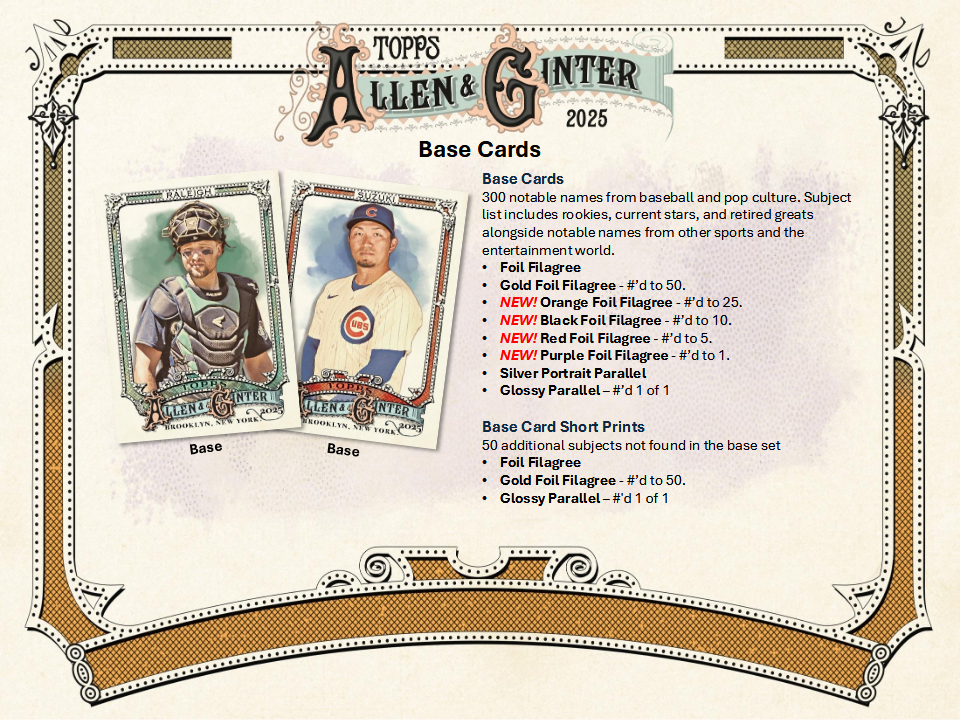 Allen & Ginter Baseball Topps 2025 Hobby Box - 24 Packs (12/10/2025)