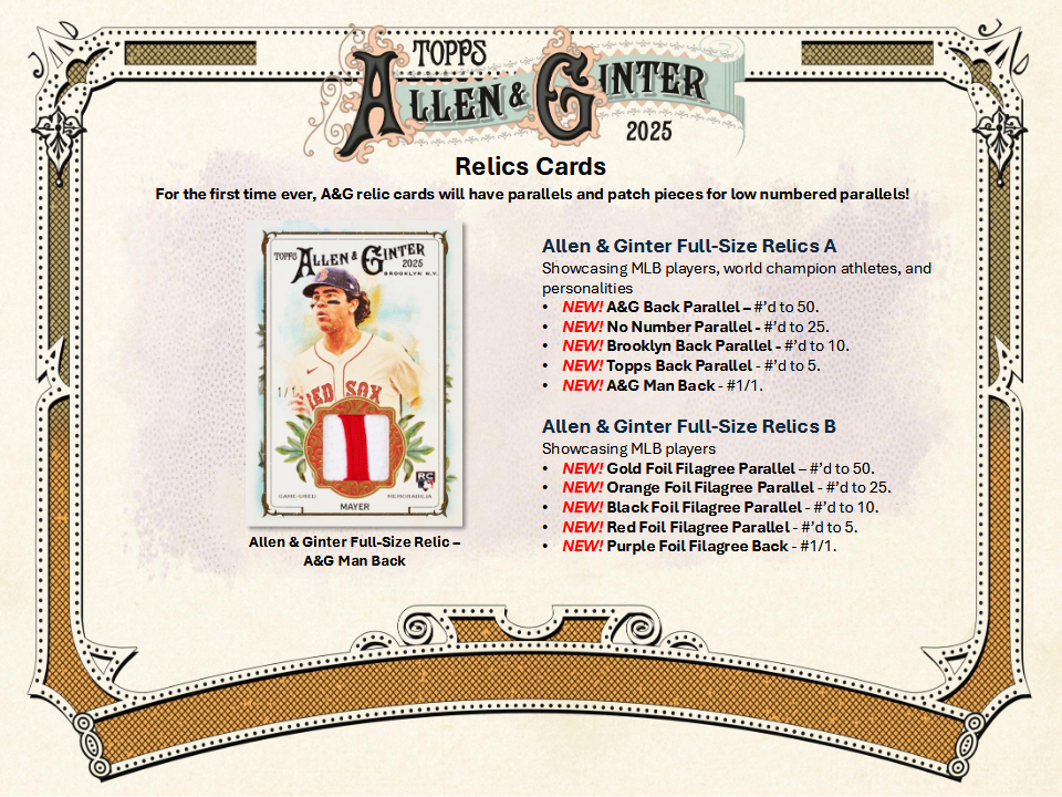 Allen & Ginter Baseball Topps 2025 Hobby Box - 24 Packs (12/10/2025)