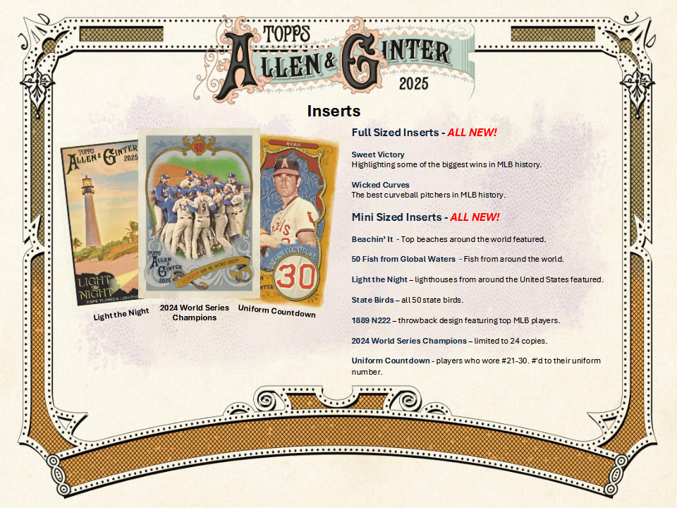 Allen & Ginter Baseball Topps 2025 Hobby Box - 24 Packs (12/10/2025)