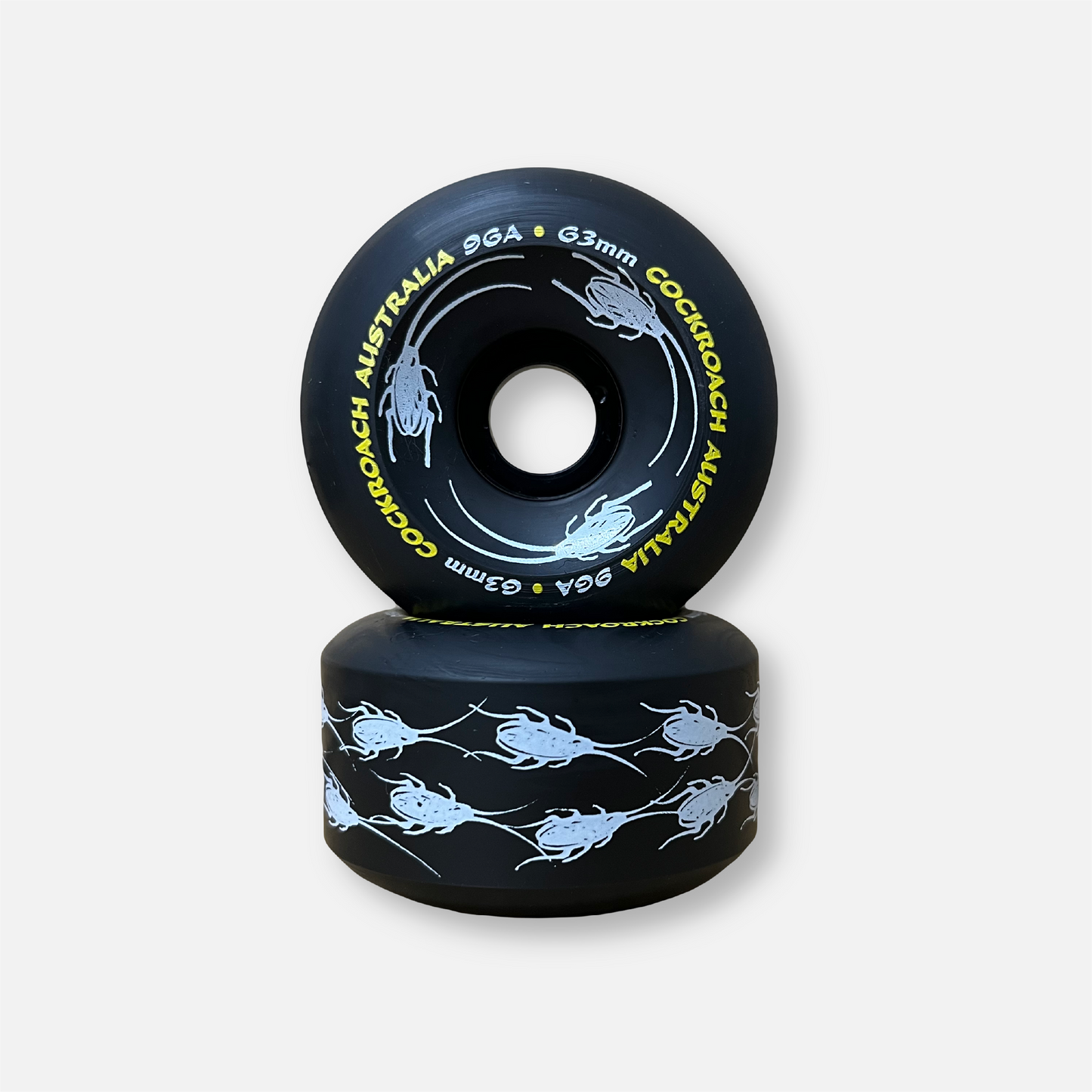 COCKROACH ORIGINAL BLACK 63mm 96A SKATEBOARD WHEELS