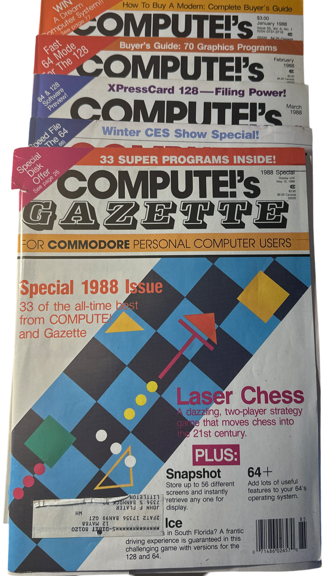 Compute's Gazette 1988 Back Issue(s) C64 C128 VIC-20 Commodore 64 Magazine