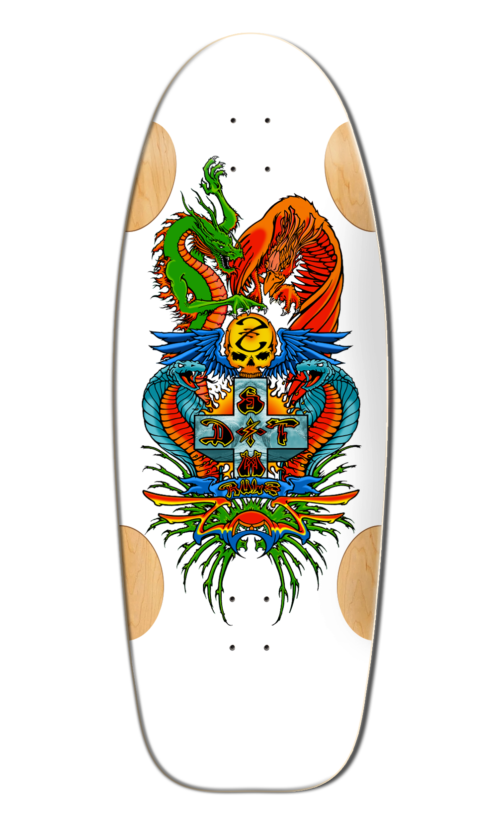 **Pre-Order** BullDog Designs "Dragon" 11.875" White Formica Skateboard Deck