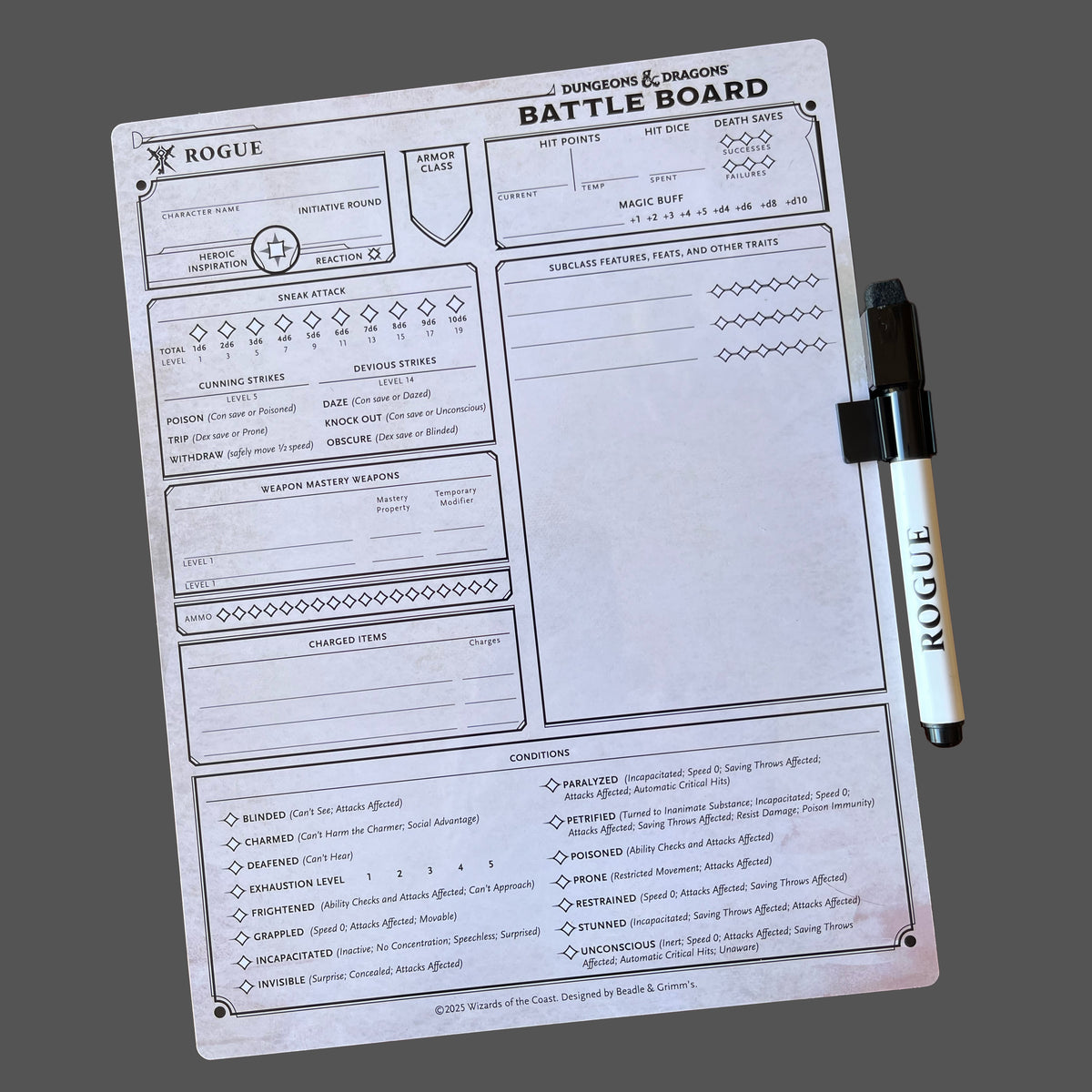 Beadle & Grimm's D&D Battle Board: Rogue - Golden Apple Comics