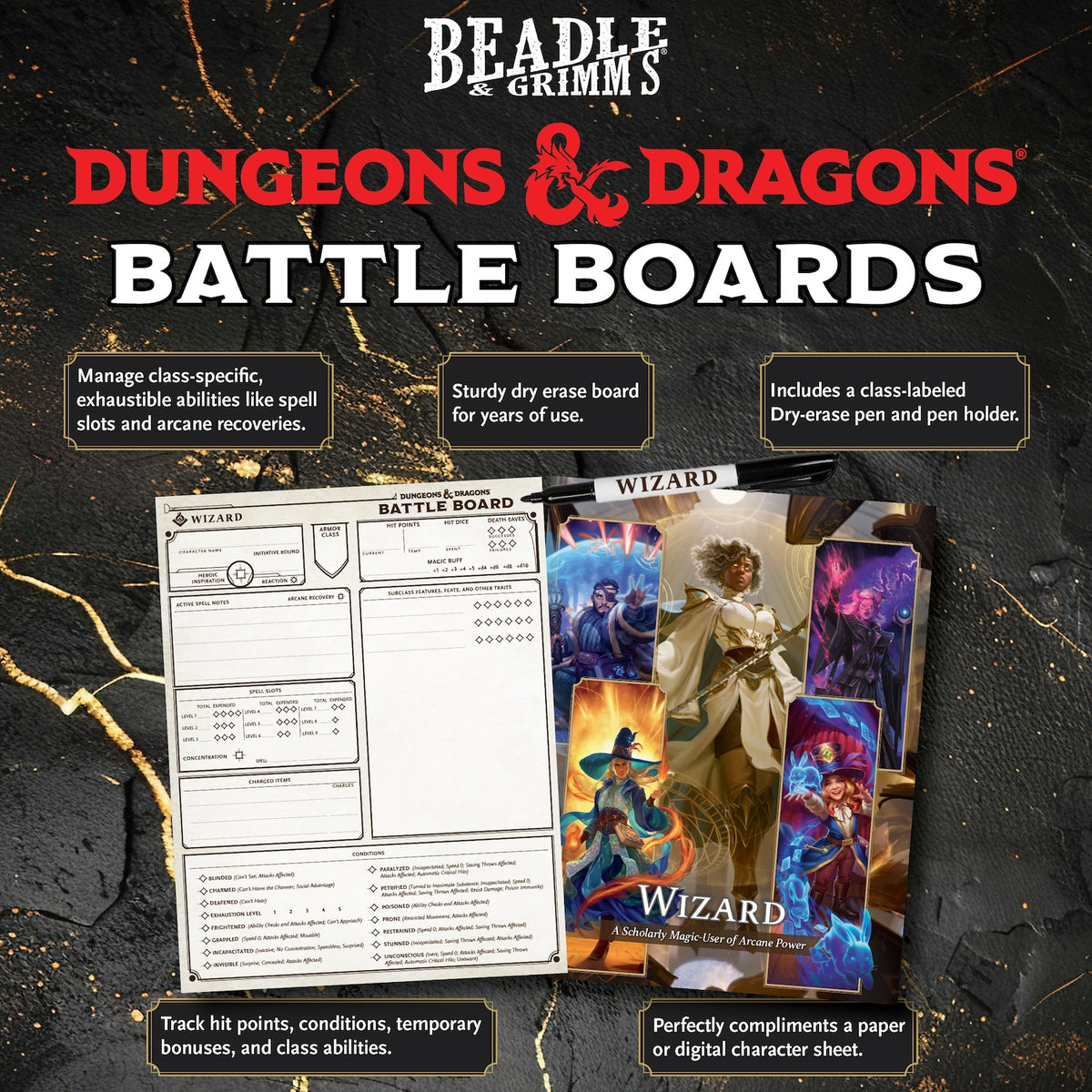 Beadle & Grimm's D&D Battle Board: Wizard - Golden Apple Comics
