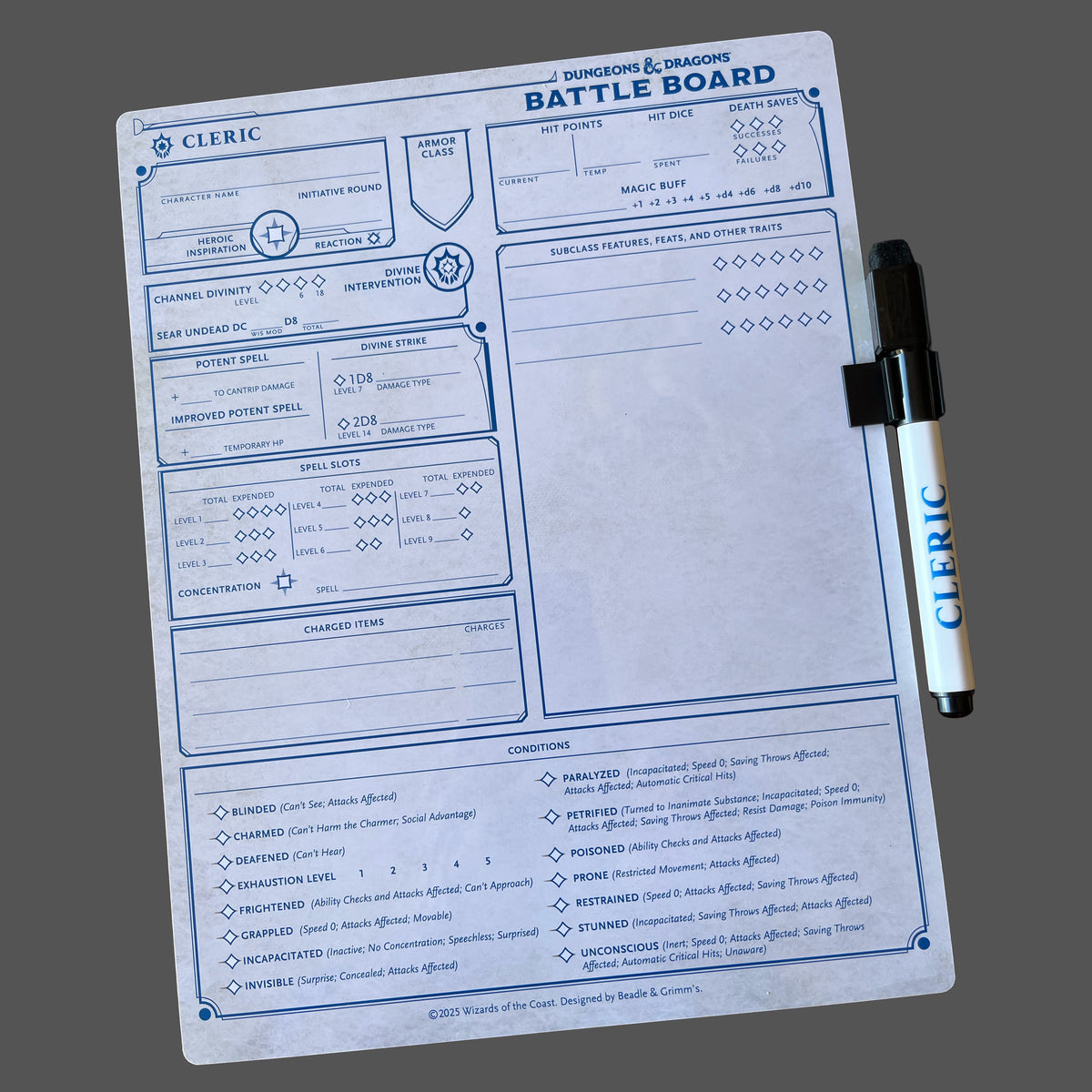 Beadle & Grimm's D&D Battle Board: Cleric - Golden Apple Comics